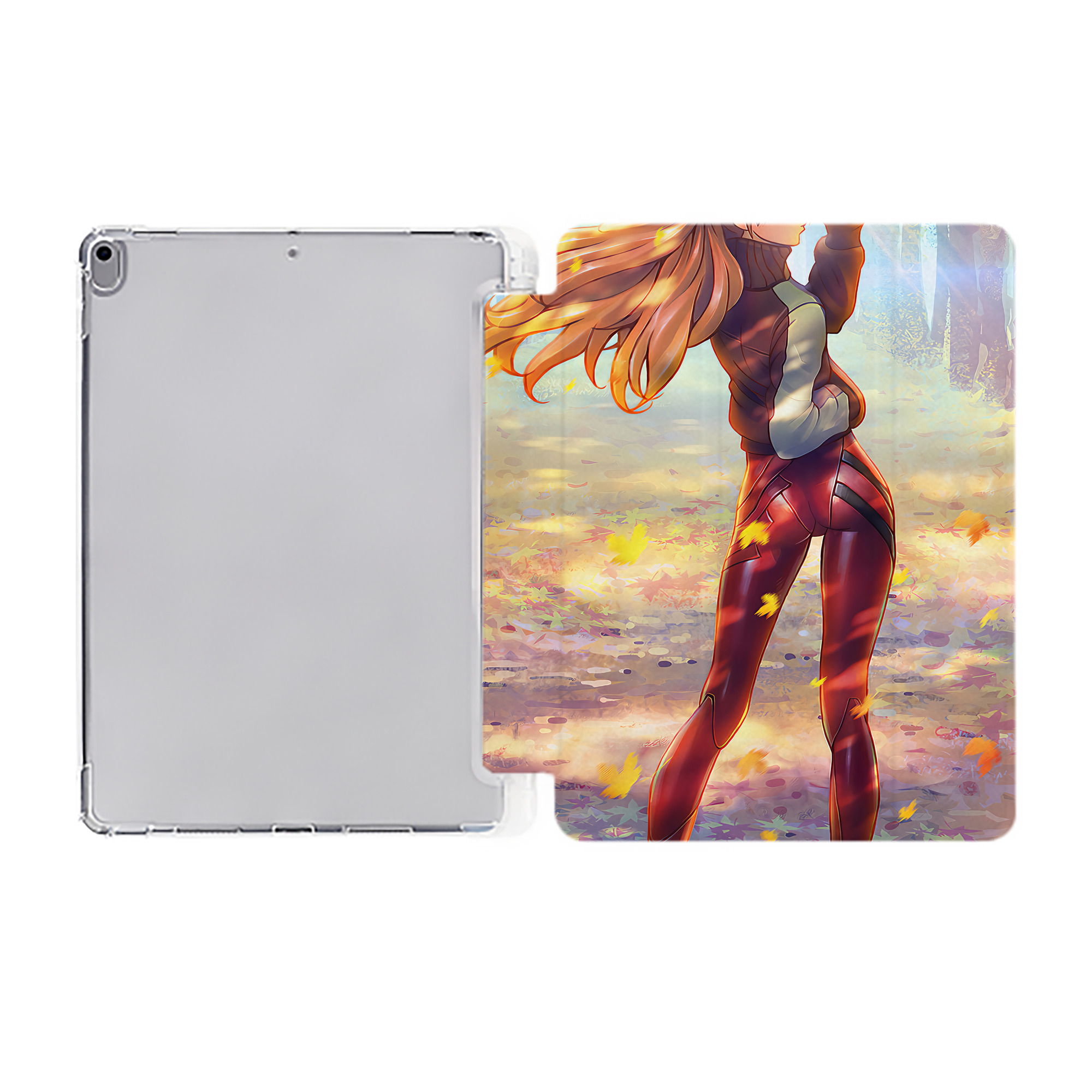 （画像用） EVA 新世紀エヴァンゲリオン IPad ケース ペン収納付き 三つ折りスタンド PUレザー×シリコン 対応機種9.5/10.5/10.9インチ